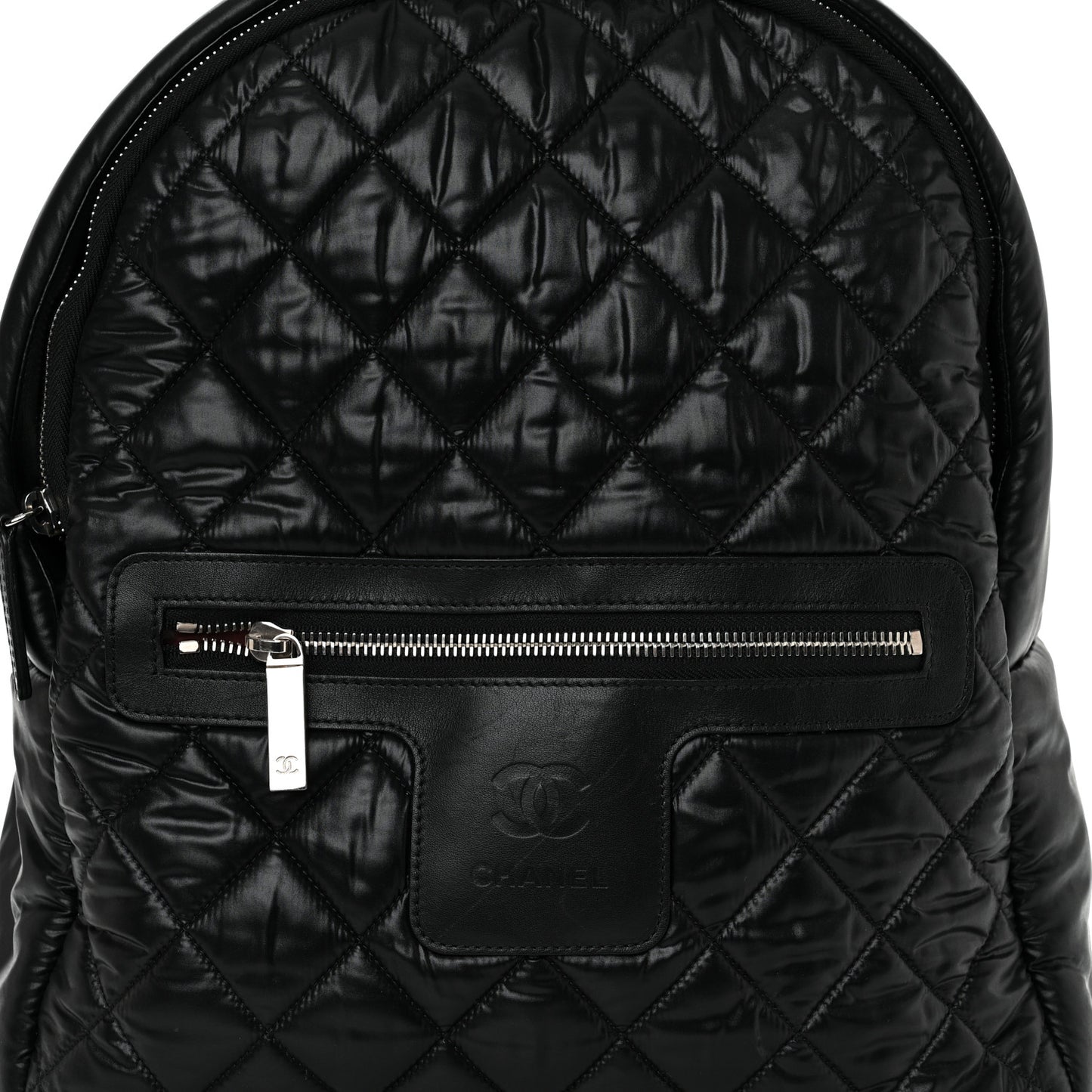 Nylon Quilted Coco Cocoon Backpack Black