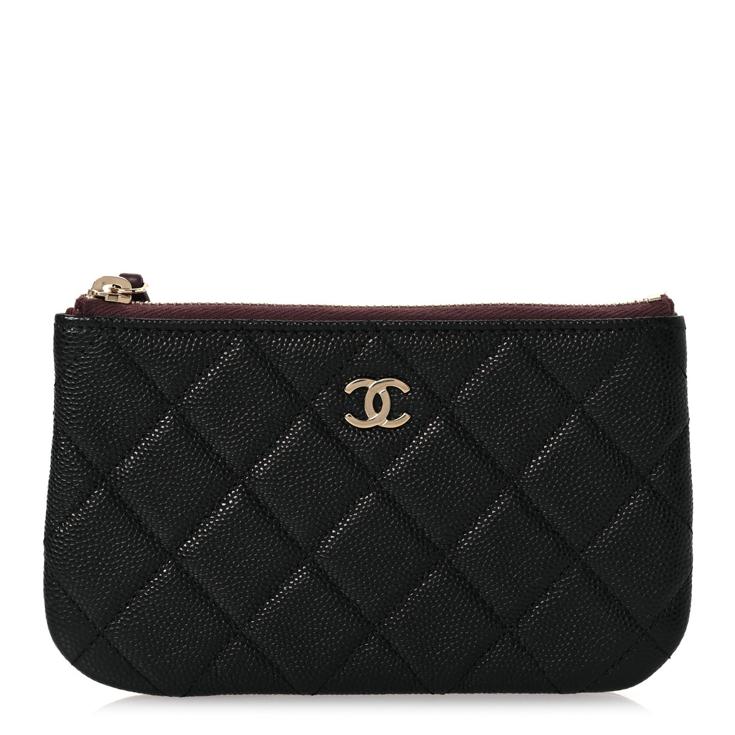 Caviar Quilted Small Cosmetic Case Black