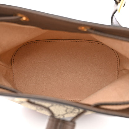 Gucci GG Supreme Monogram Web Mini Ophidia Bucket Bag Brown 5 of 10