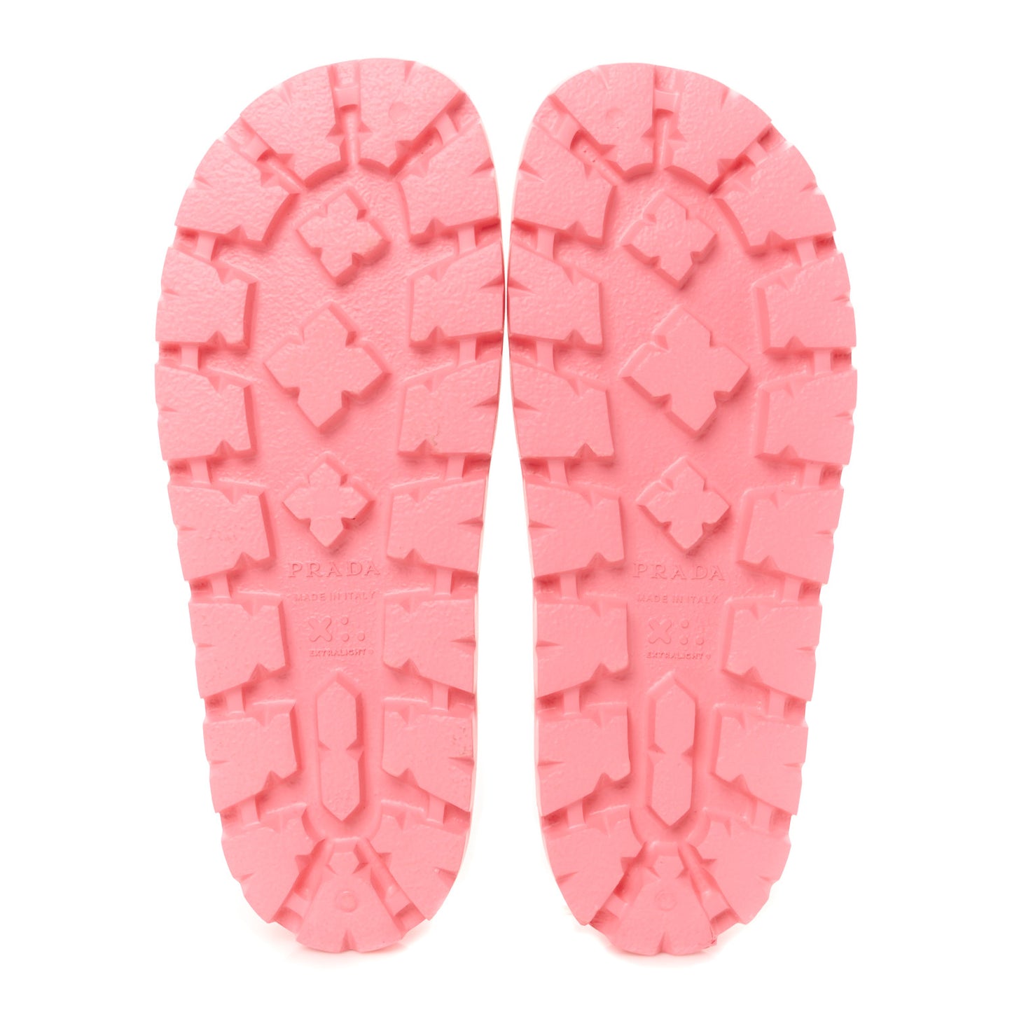 EVA Rubber Triangle Logo Embossed Womens Lug Sole 20mm Slide Sandals 37 Begonia
