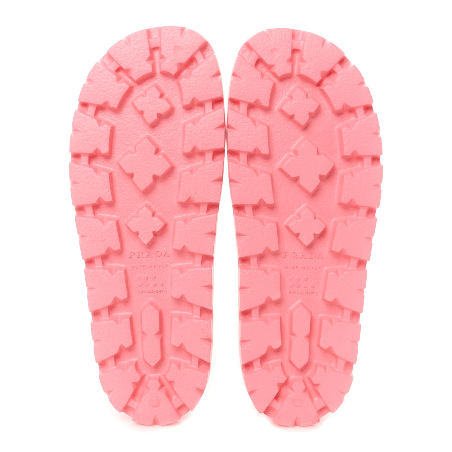 Prada EVA Rubber Triangle Logo Embossed Womens Lug Sole 20mm Slide Sandals 37 Begonia 6 of 10
