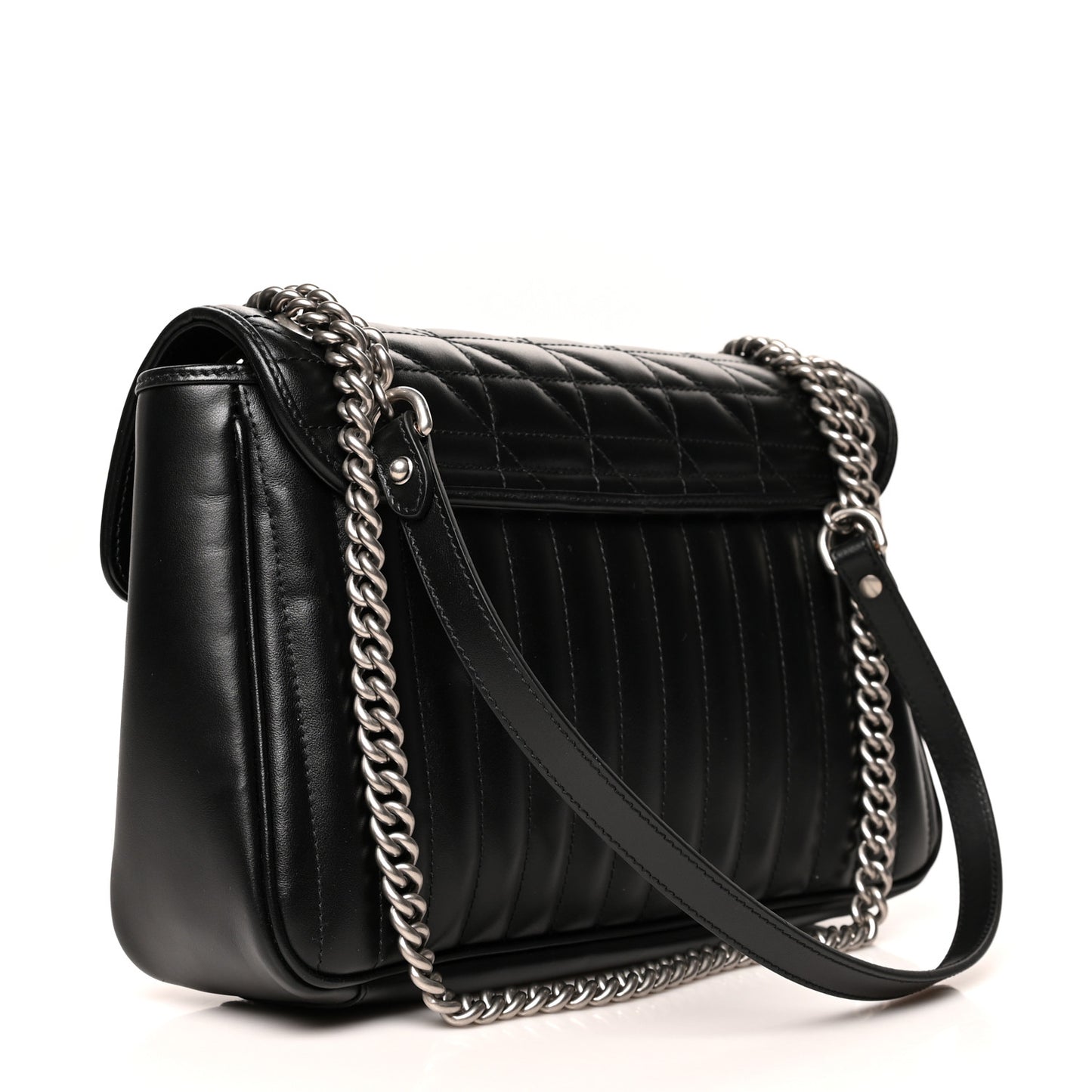 Calfskin Matelasse Aria Medium GG Marmont Shoulder Bag Black