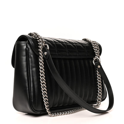 Gucci Calfskin Matelasse Aria Medium GG Marmont Shoulder Bag Black 3 of 10