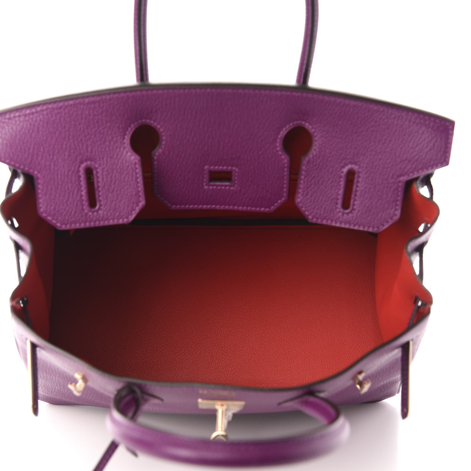 Hermes Chevre Mysore Horseshoe Birkin 30 Anemone Rouge de Coeur 7 of 11