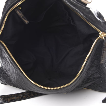 Givenchy Pebbled Sheepskin Calfskin Crocodile Embossed Large Pandora Black 6 of 13