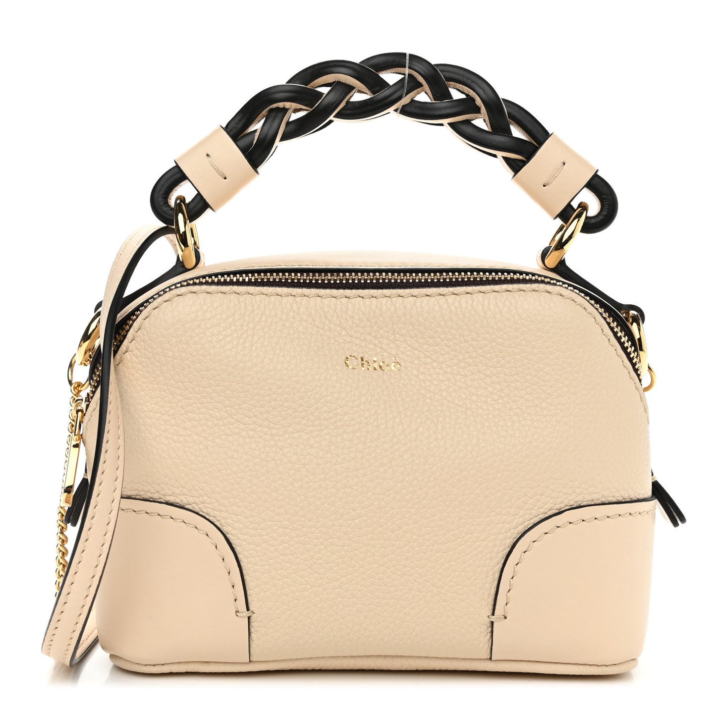 Calfskin Mini Daria Chain Bag Light Beige