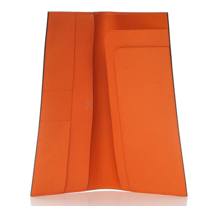 Hermes Epsom Checkbook Holder Wallet Orange 5 of 8