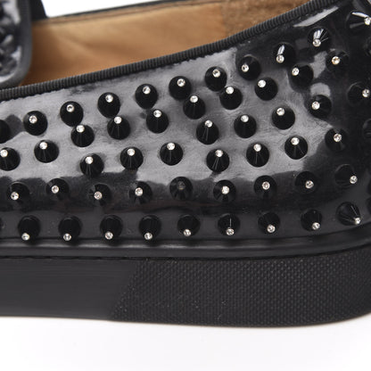 Christian Louboutin Patent Spikes Mens Galactokai Flat 44 Black Lucido 14 of 14