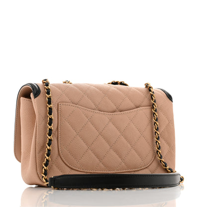 Chanel Caviar Quilted Small CC Filigree Flap Beige Black 3 of 12