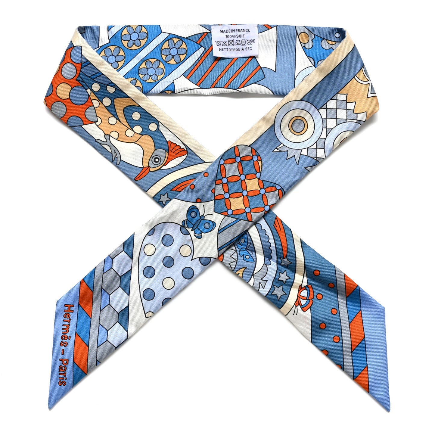 Silk Les Murmures de la Foret Twilly Bleu Jean Orange