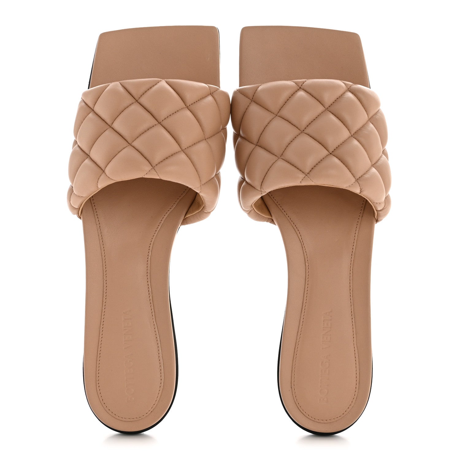 Bottega Veneta Nappa Matelasse Padded Flat Sandals 38.5 Cipria 2 of 10