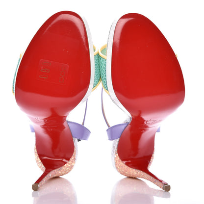 Christian Louboutin Patent Rete Glitter Discoport 120 Sandals 37 Opal 5 of 7