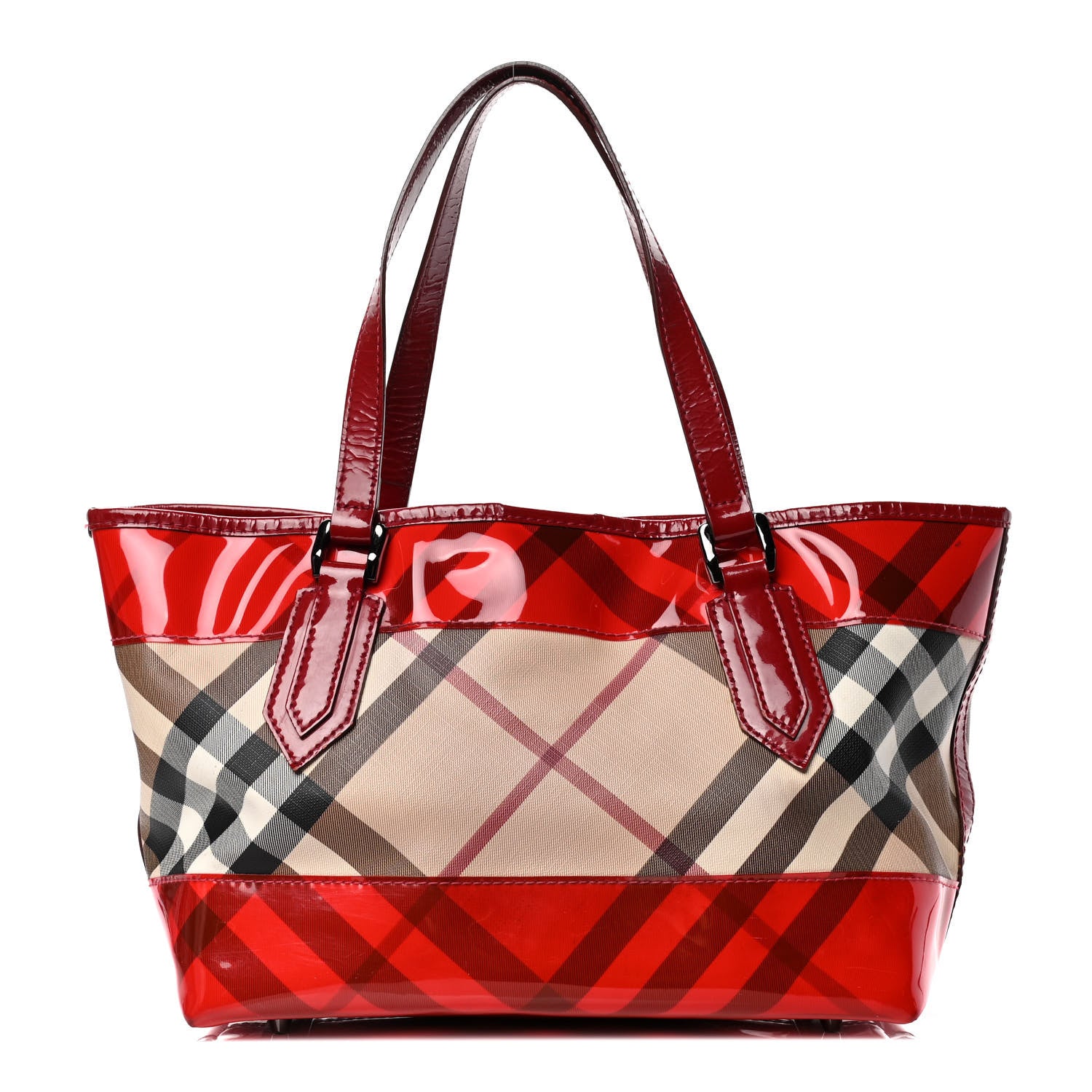 Burberry Nova Check PVC Tote Red 1 of 5