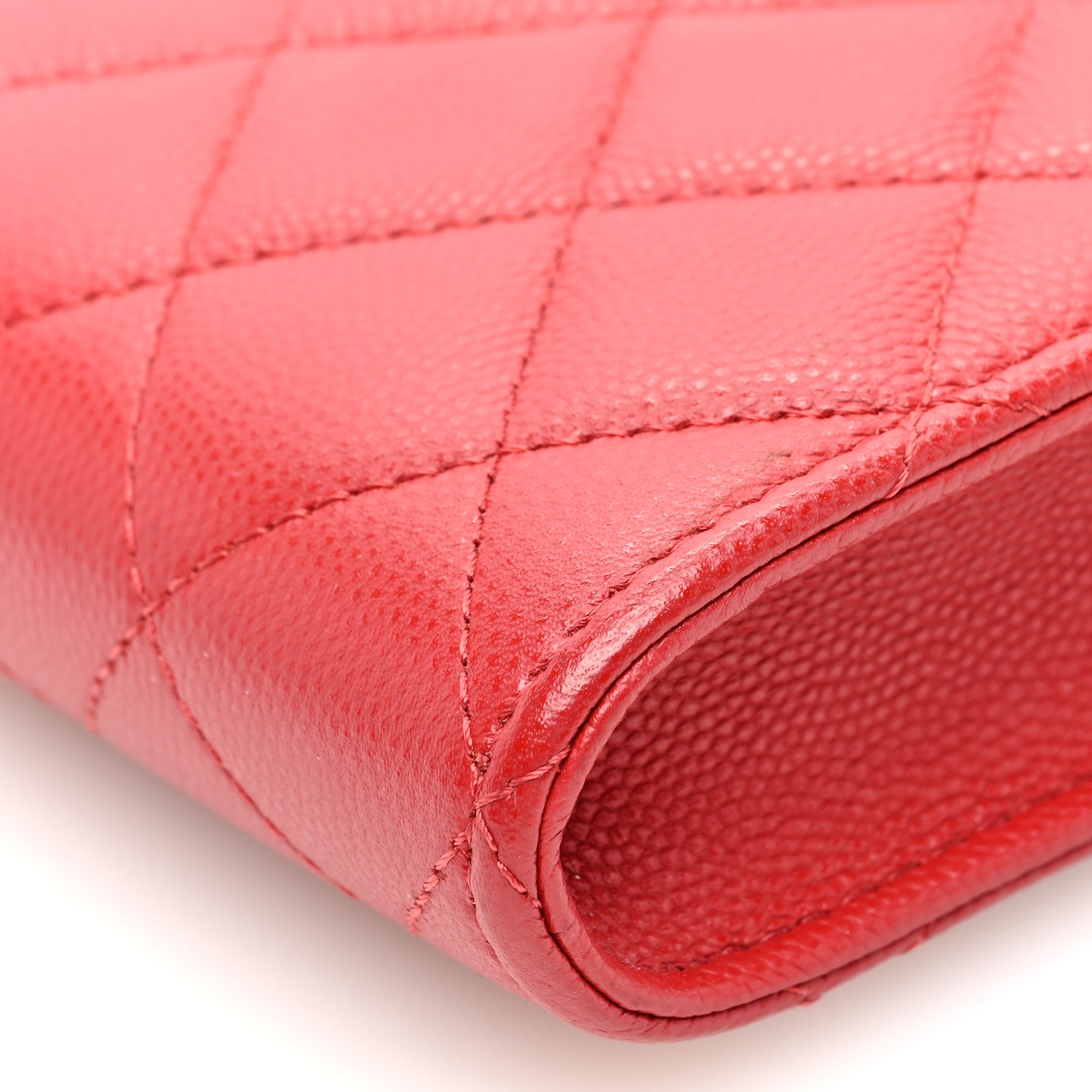Chanel Caviar Quilted Chain Handle Round Phone Holder Red 10 of 10