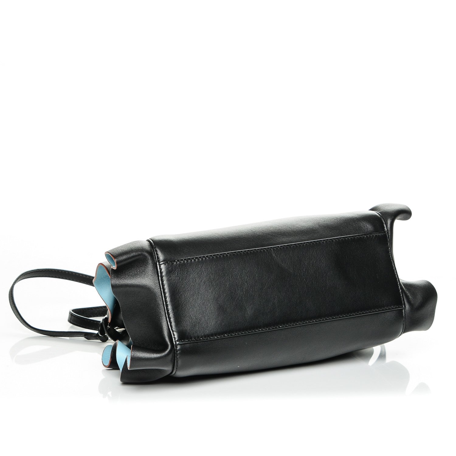 Fendi Nappa Waves Bi-Color Mini Peekaboo Iconic Satchel Black Turchese 4 of 6