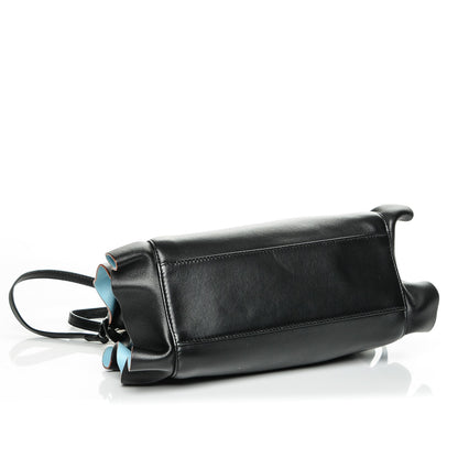 Fendi Nappa Waves Bi-Color Mini Peekaboo Iconic Satchel Black Turchese 4 of 6