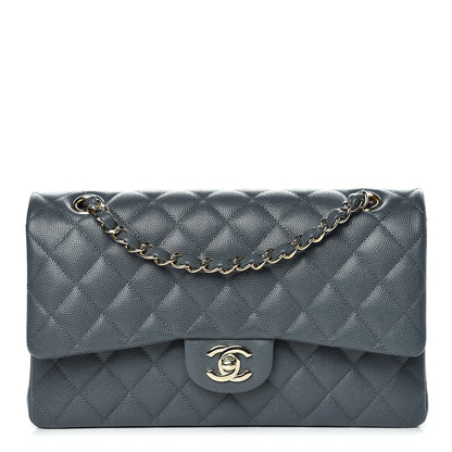 Chanel Caviar Quilted Medium Double Flap Dark Grey 1 of 11