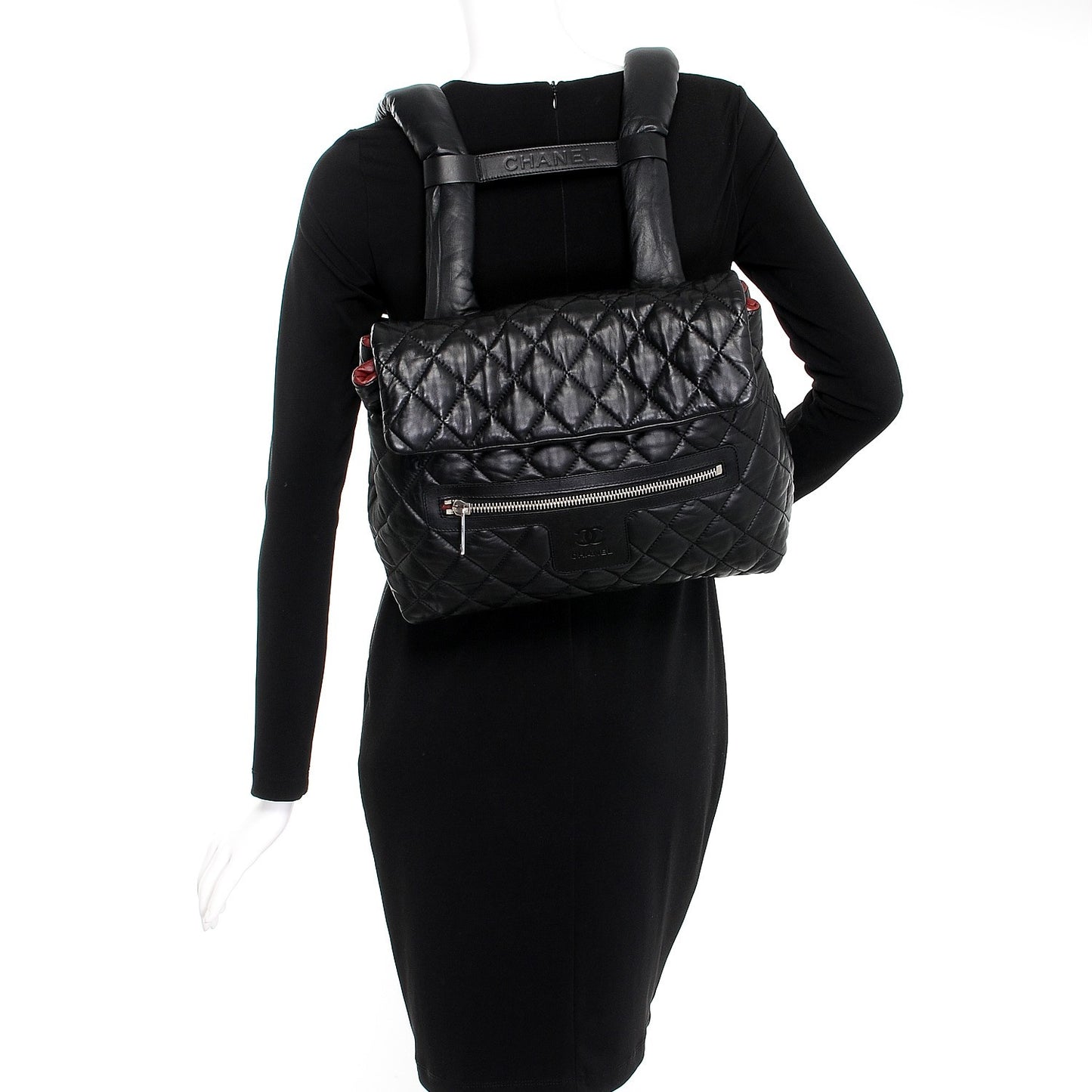 Lambskin Quilted Coco Cocoon Backpack Black