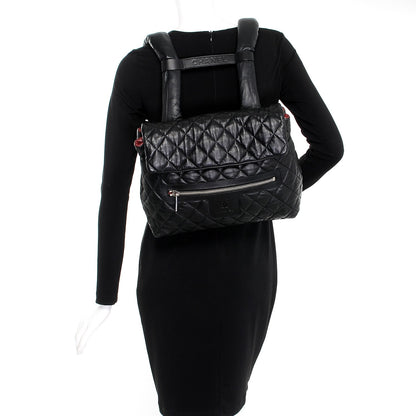 Chanel Lambskin Quilted Coco Cocoon Backpack Black 2 of 8