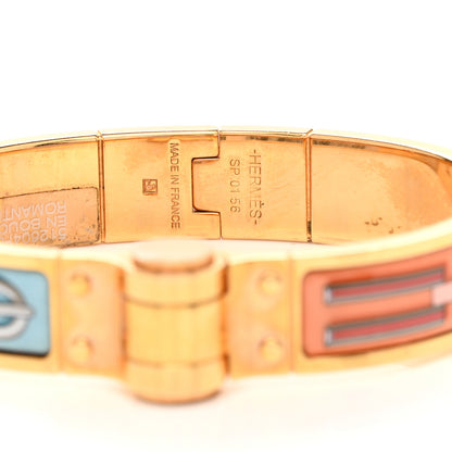 Hermes Enamel Printed Narrow En Boucles Hinged Bracelet S Romantique 4 of 5