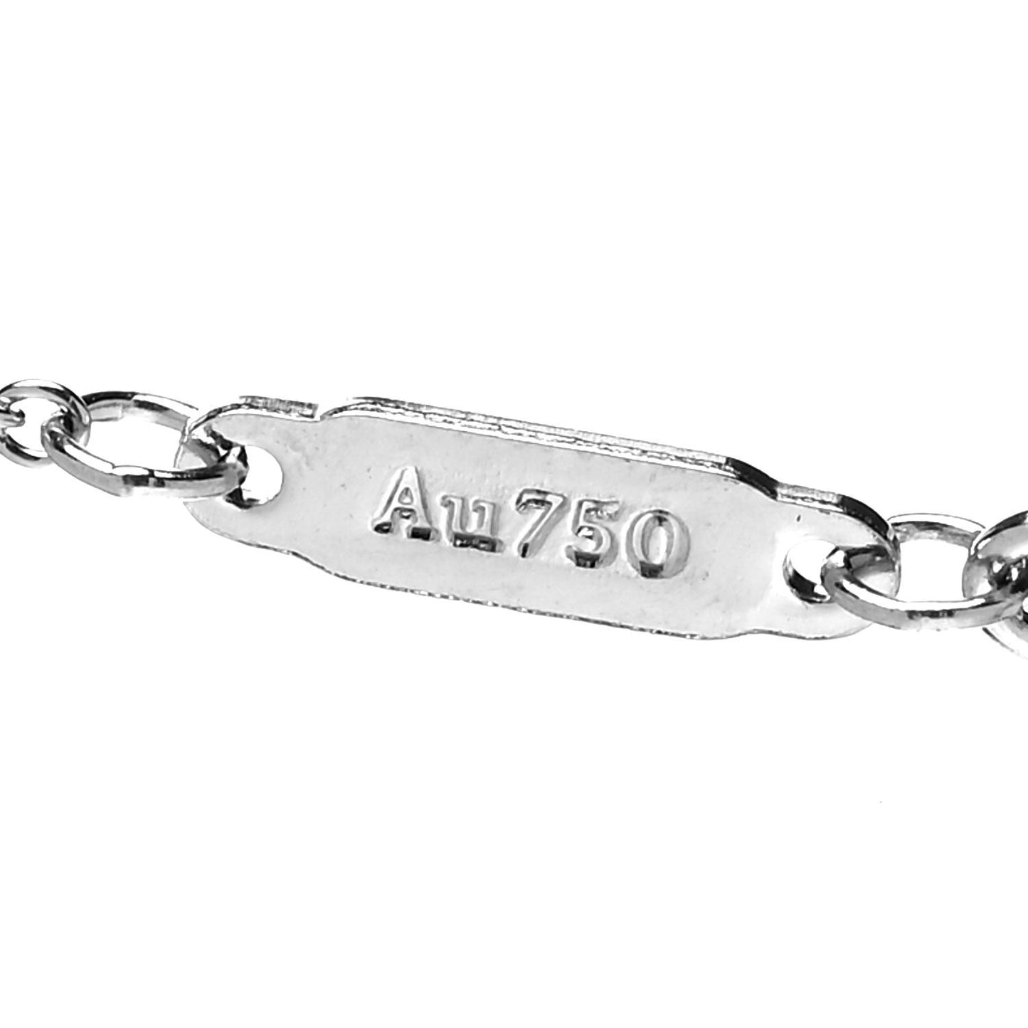 18K White Gold Diamond Mini T Smile Pendant Necklace