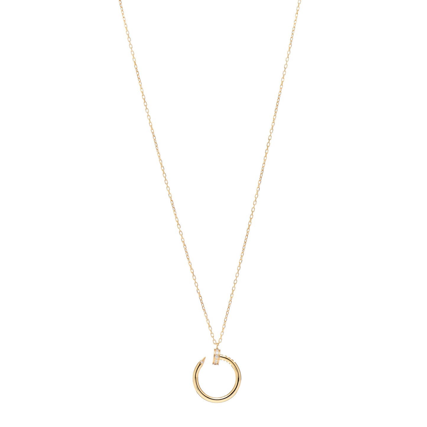 18K Yellow Gold Diamond Juste Un Clou Pendant Necklace