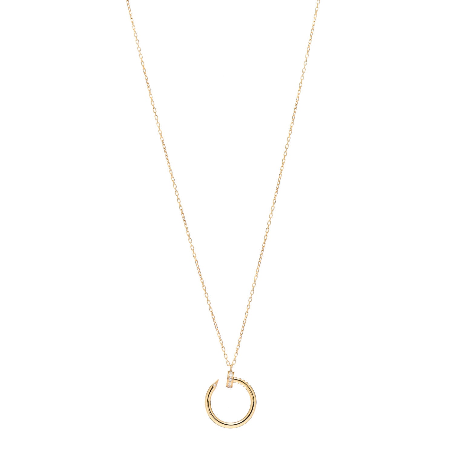 Cartier 18K Yellow Gold Diamond Juste Un Clou Pendant Necklace 1 of 5