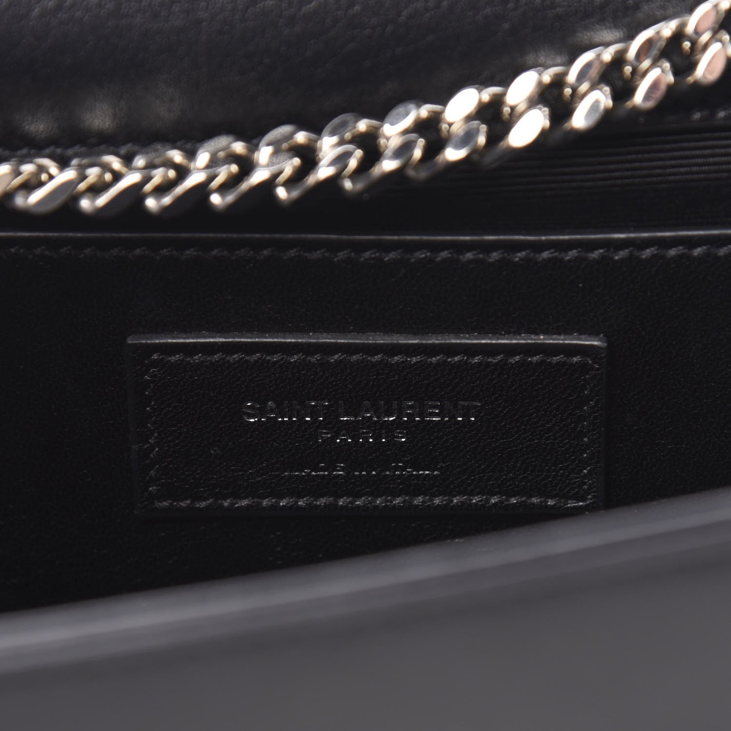 Saint Laurent Calfskin Studded Medium Monogram Satchel Black 7 of 10