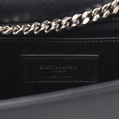 Saint Laurent Calfskin Studded Medium Monogram Satchel Black 7 of 10