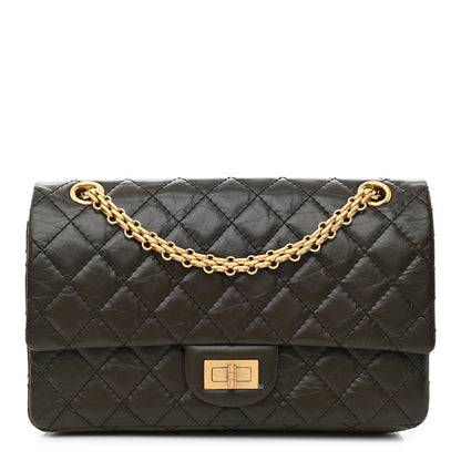 Chanel Aged Calfskin Quilted 2.55 Reissue 225 Flap Dark Green 1 of 10