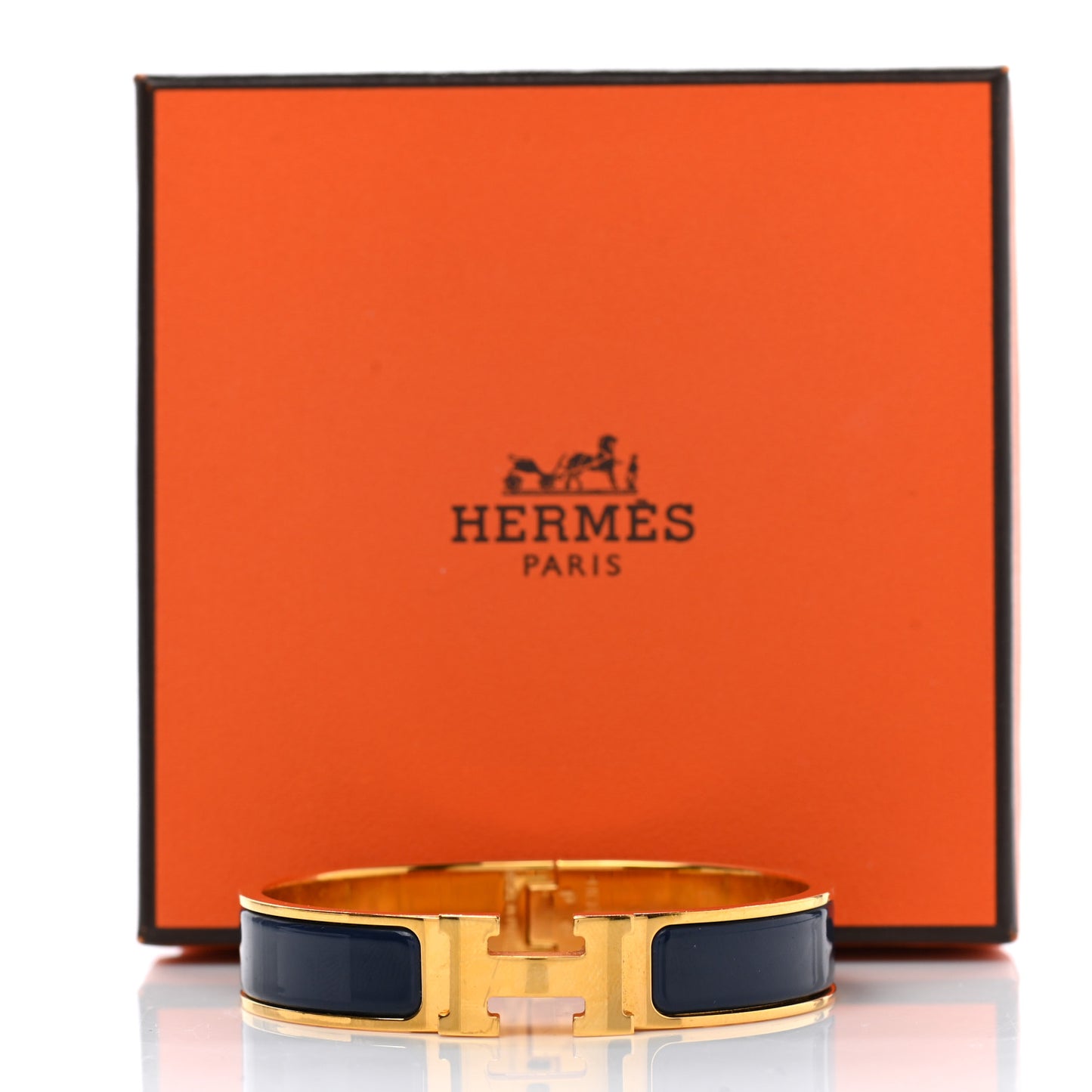Enamel Narrow Clic Clac H Bracelet PM Indigo