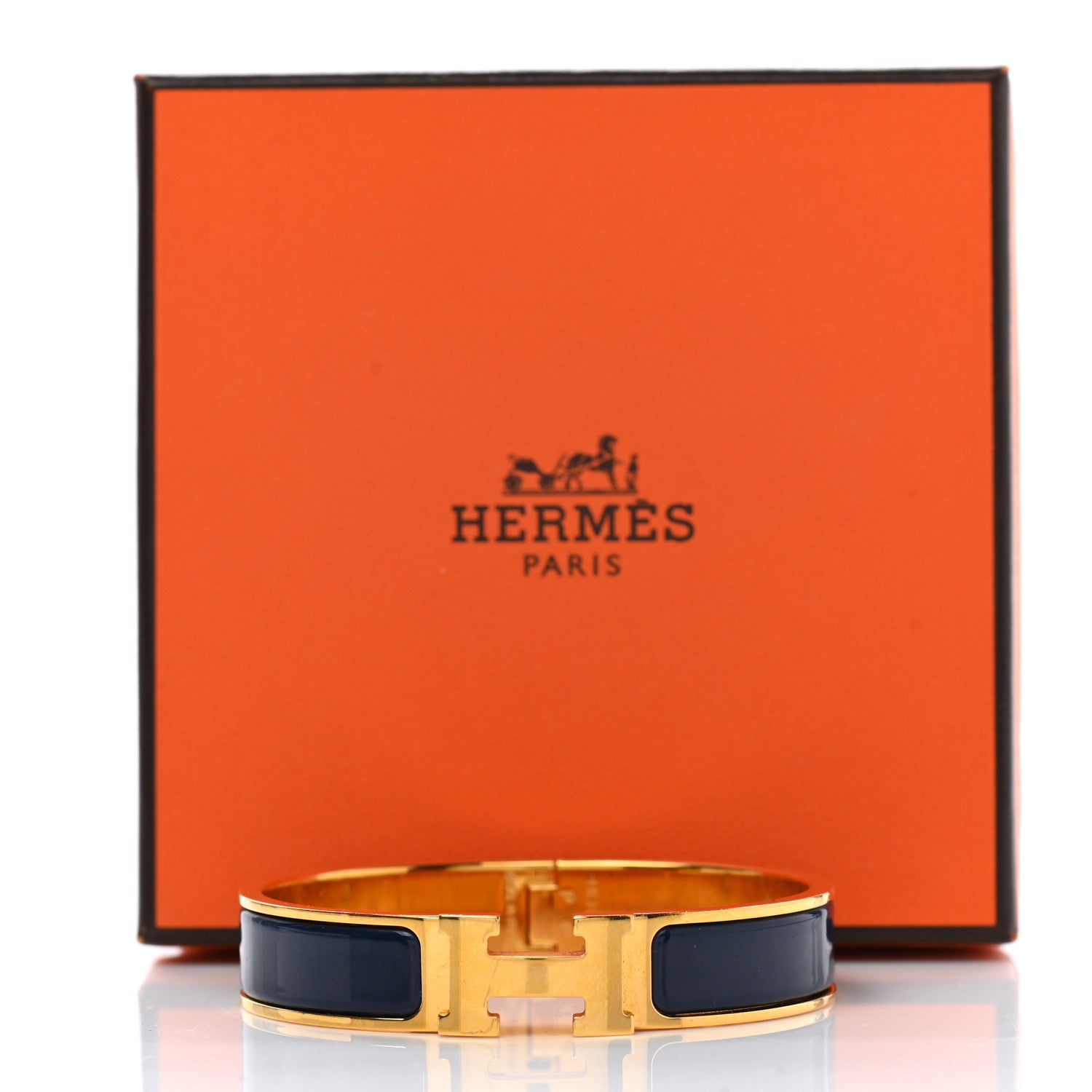 Hermes Enamel Narrow Clic Clac H Bracelet PM Indigo 5 of 5