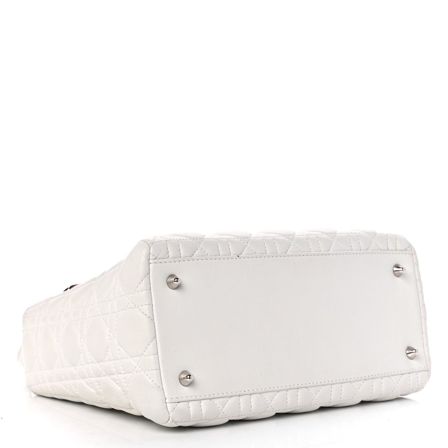 Lambskin Cannage Medium Lady Dior White