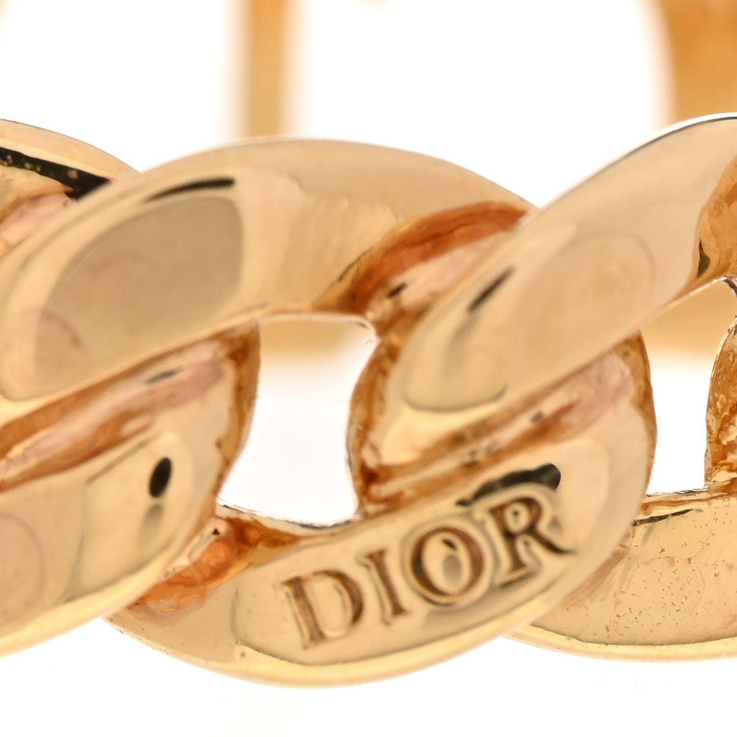 Christian Dior Metal CD Chain Ring S Gold 1329348 – FASHIONPHILE