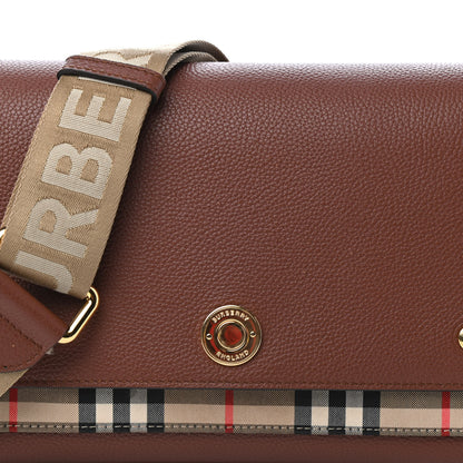 Burberry Calfskin Vintage Check Note Crossbody Bag Tan 9 of 9