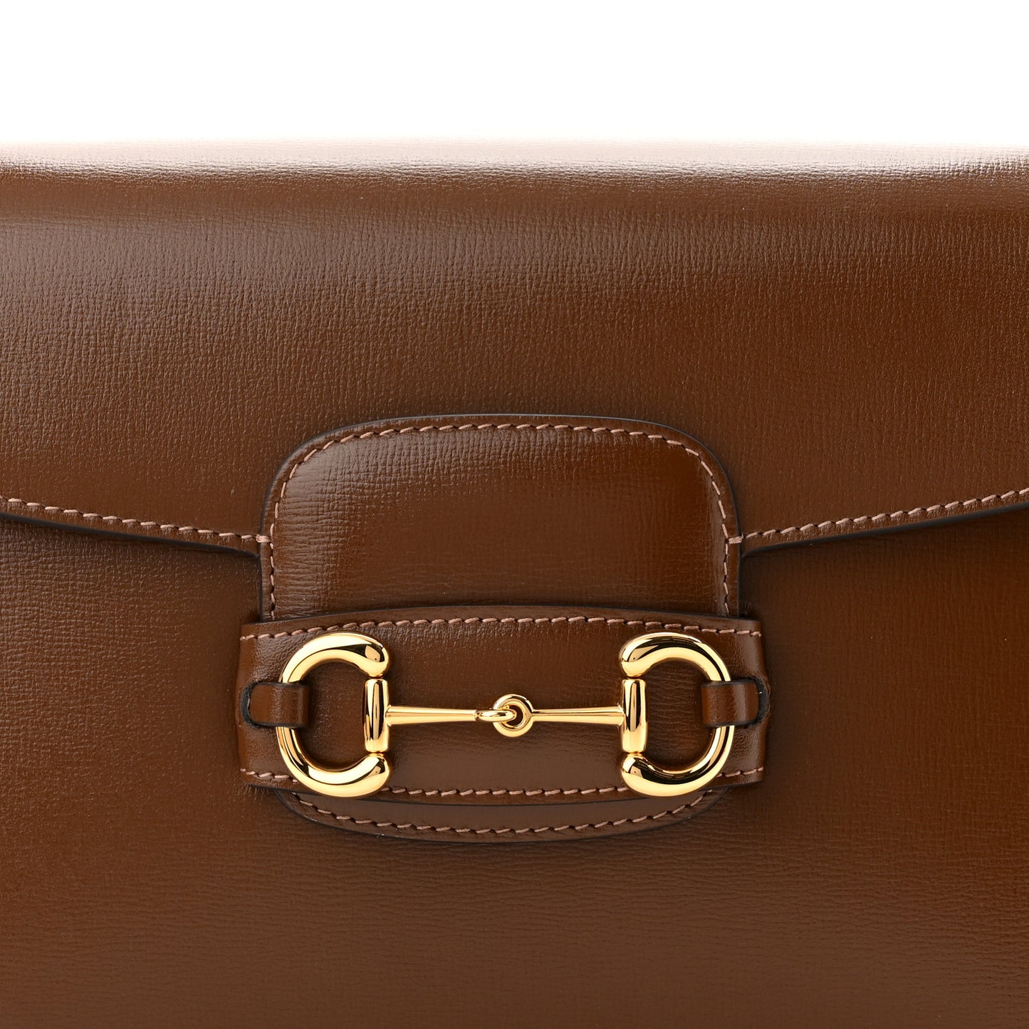 Azalea Calfskin Horsebit 1955 Shoulder Bag Brown Sugar