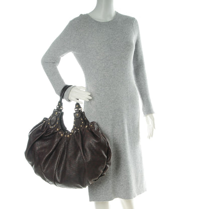Gucci Guccissima Studded Pelham Shoulder Bag Dark Brown 2 of 7