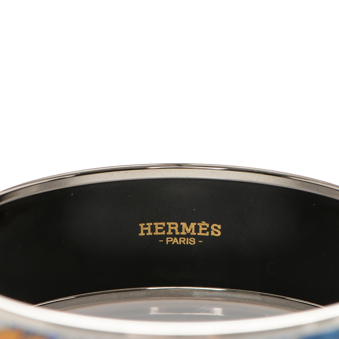 Enamel Printed Wide Mythiques Phoenix Bracelet 65 Pollen Azur