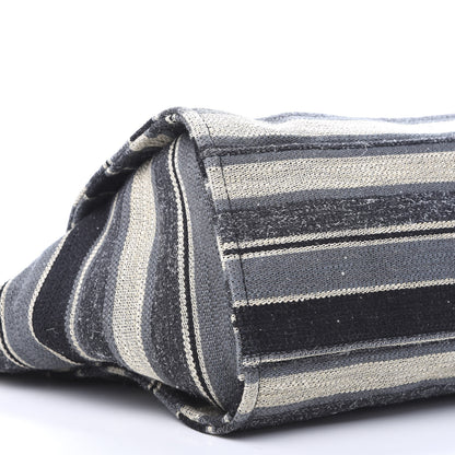 Chanel Striped Canvas Medium Deauville Tote Black 9 of 11