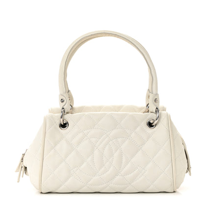 Chanel Caviar Quilted CC Timeless Bowler White 1 of 23