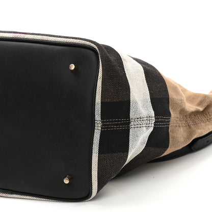 Burberry Canvas Mega Check Medium Ashby Hobo Black 11 of 11