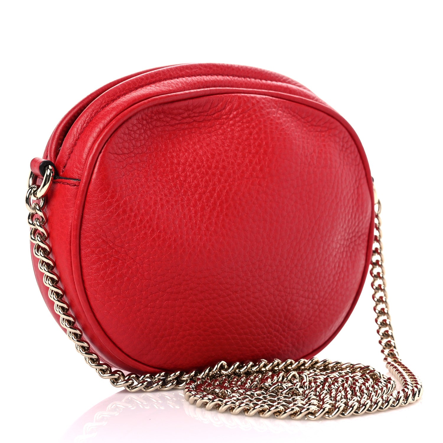 Gucci Pebbled Calfskin Mini Soho Chain Bag Tabasco Red 4 of 12