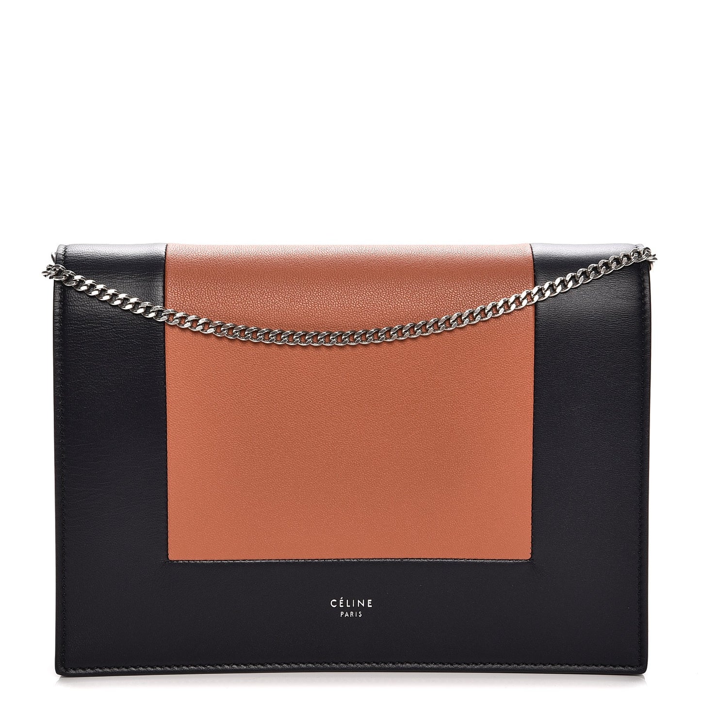 Smooth Lambskin Frame Evening Chain Clutch Terracotta
