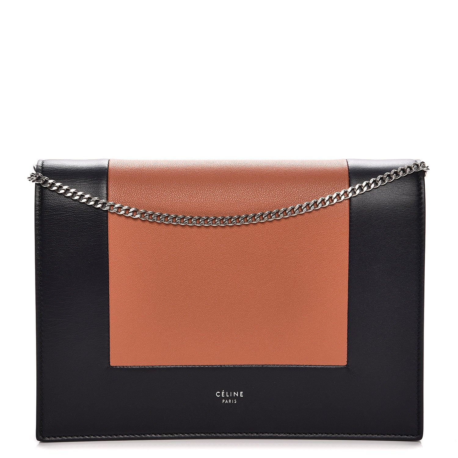 Celine Smooth Lambskin Frame Evening Chain Clutch Terracotta 1 of 8