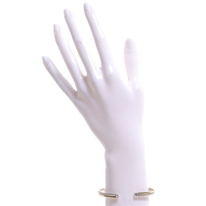 David Yurman Sterling Silver 18K Yellow Gold 3mm Crossover Cuff Bracelet 2 of 5