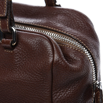 Prada Vitello Daino Embossed Logo Bowler Bruciato 15 of 15