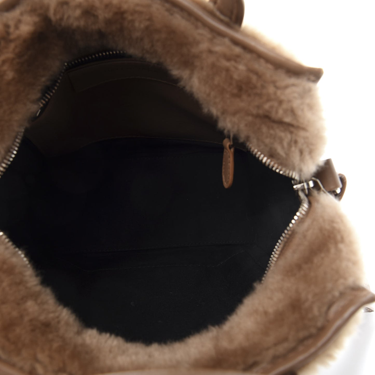 Shearling XS Bazar Shopper Tote Beige