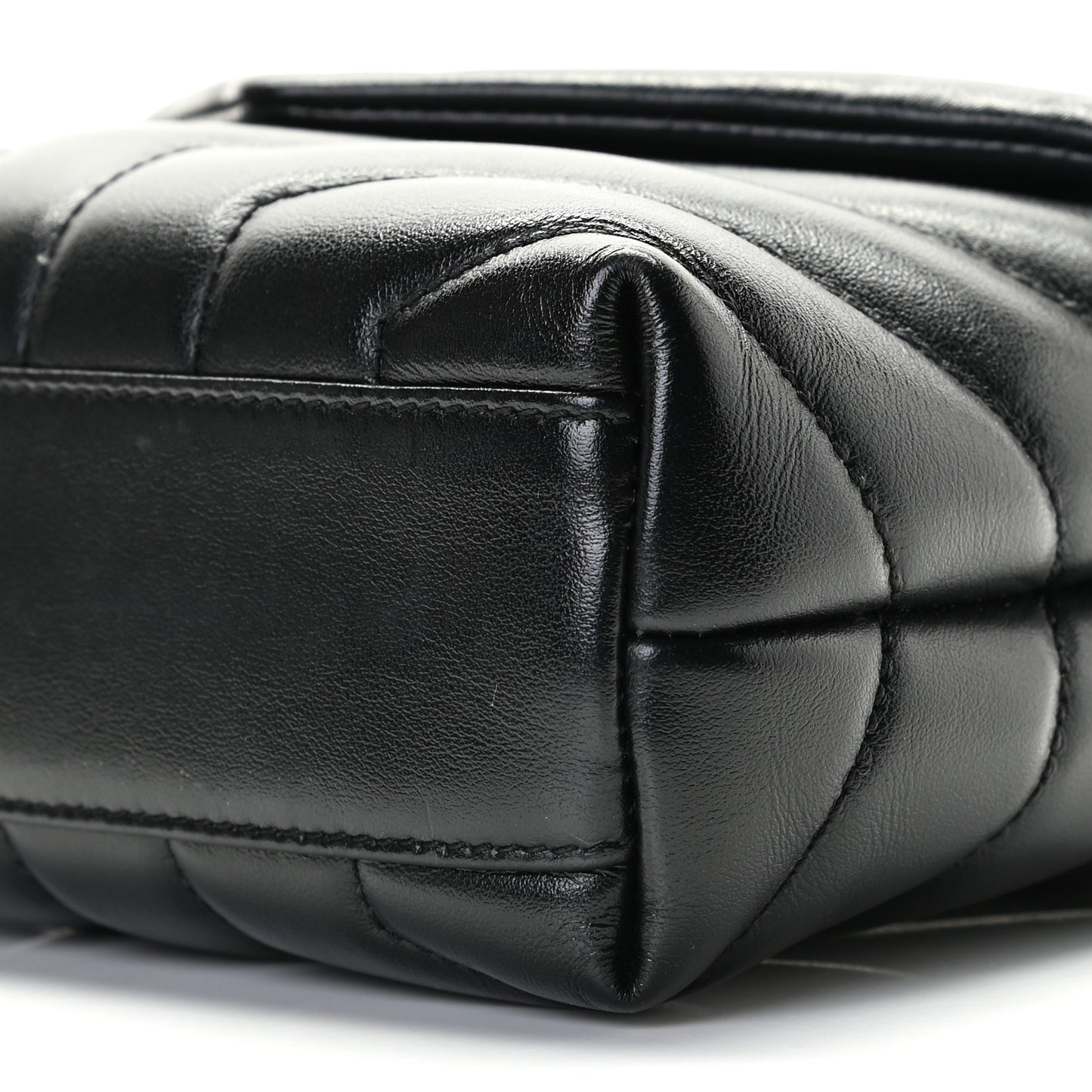 Calfskin Y Quilted Monogram Toy Loulou Crossbody Bag Black