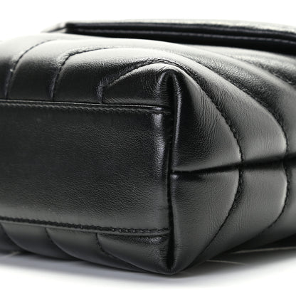 Saint Laurent Calfskin Y Quilted Monogram Toy Loulou Crossbody Bag Black 6 of 10