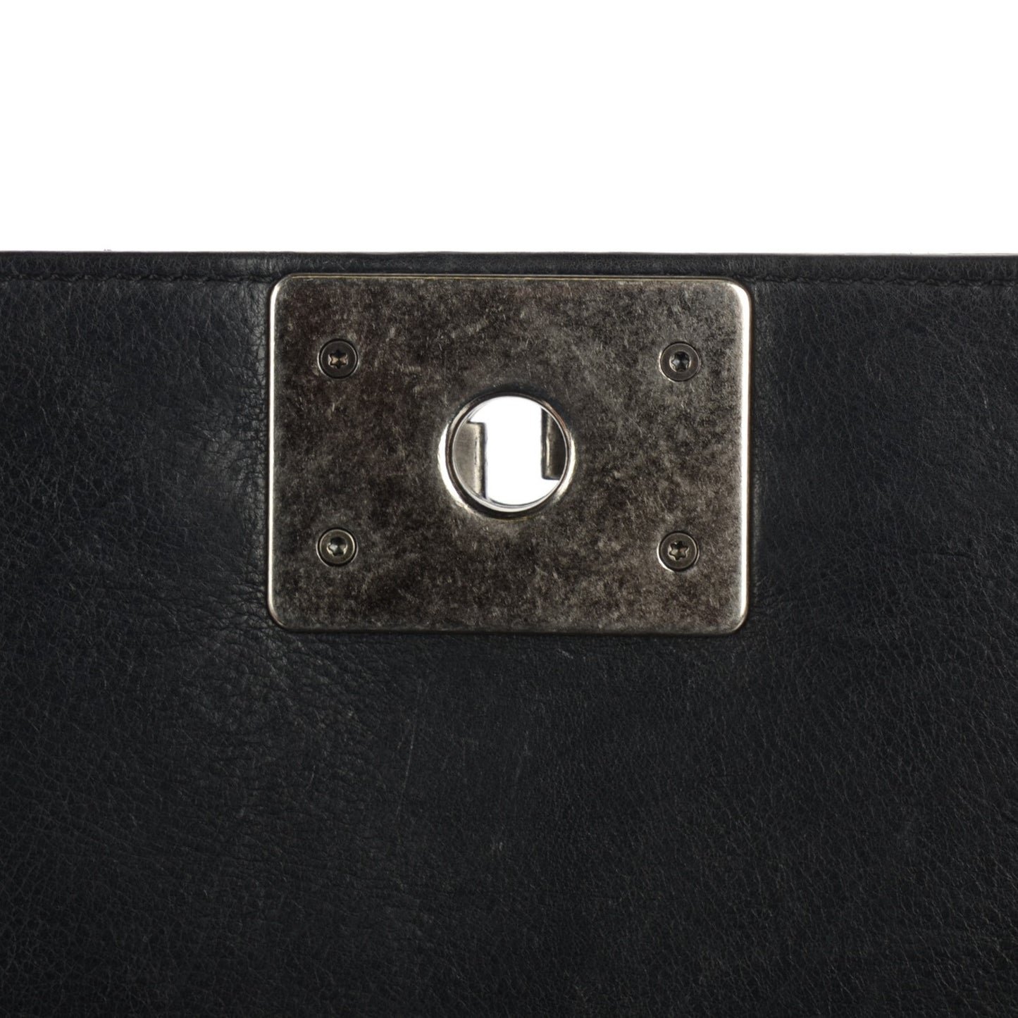 Calfskin Quilted Double Stitch New Medium Boy Flap Black
